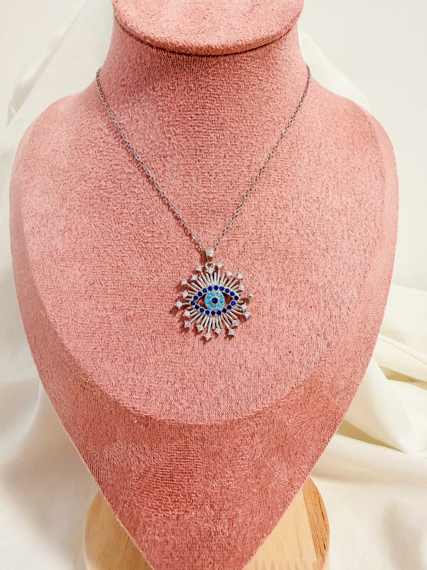 Collana Nellie in acciaio inox colore argento con strass