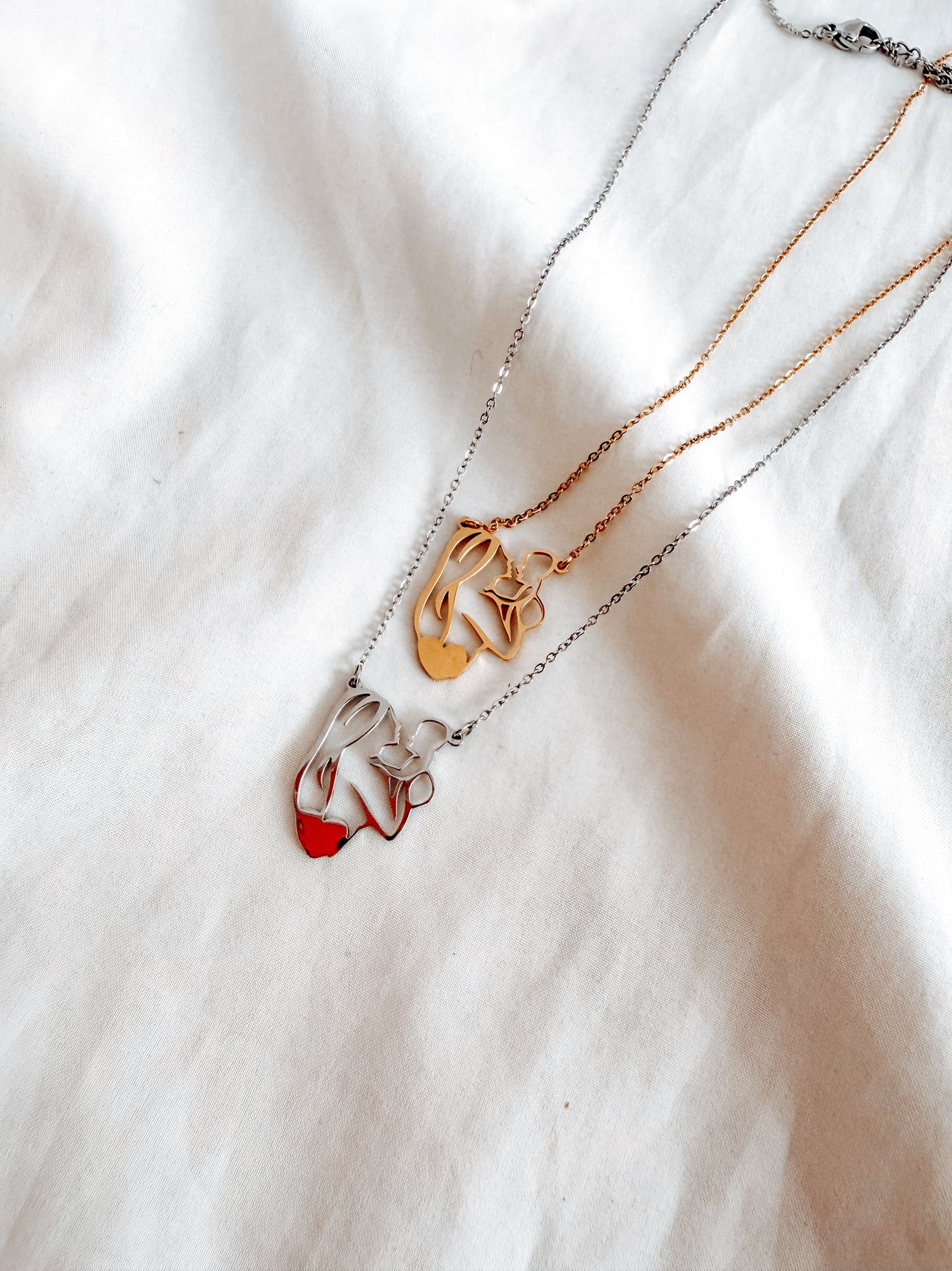 Collana Mummy in acciaio inox, colore oro e argento