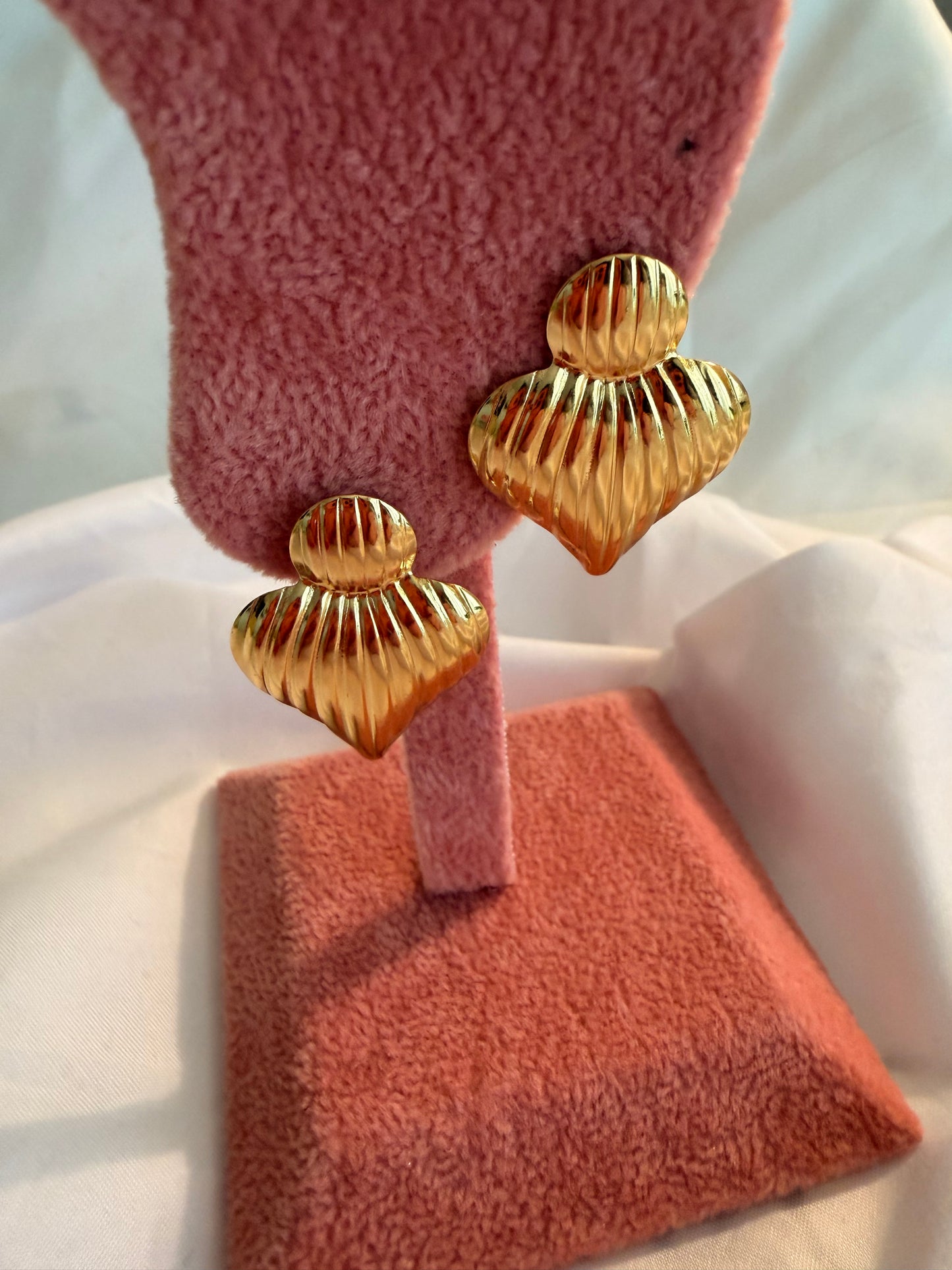 Orecchini “Amelia” in acciaio inox color argento e oro