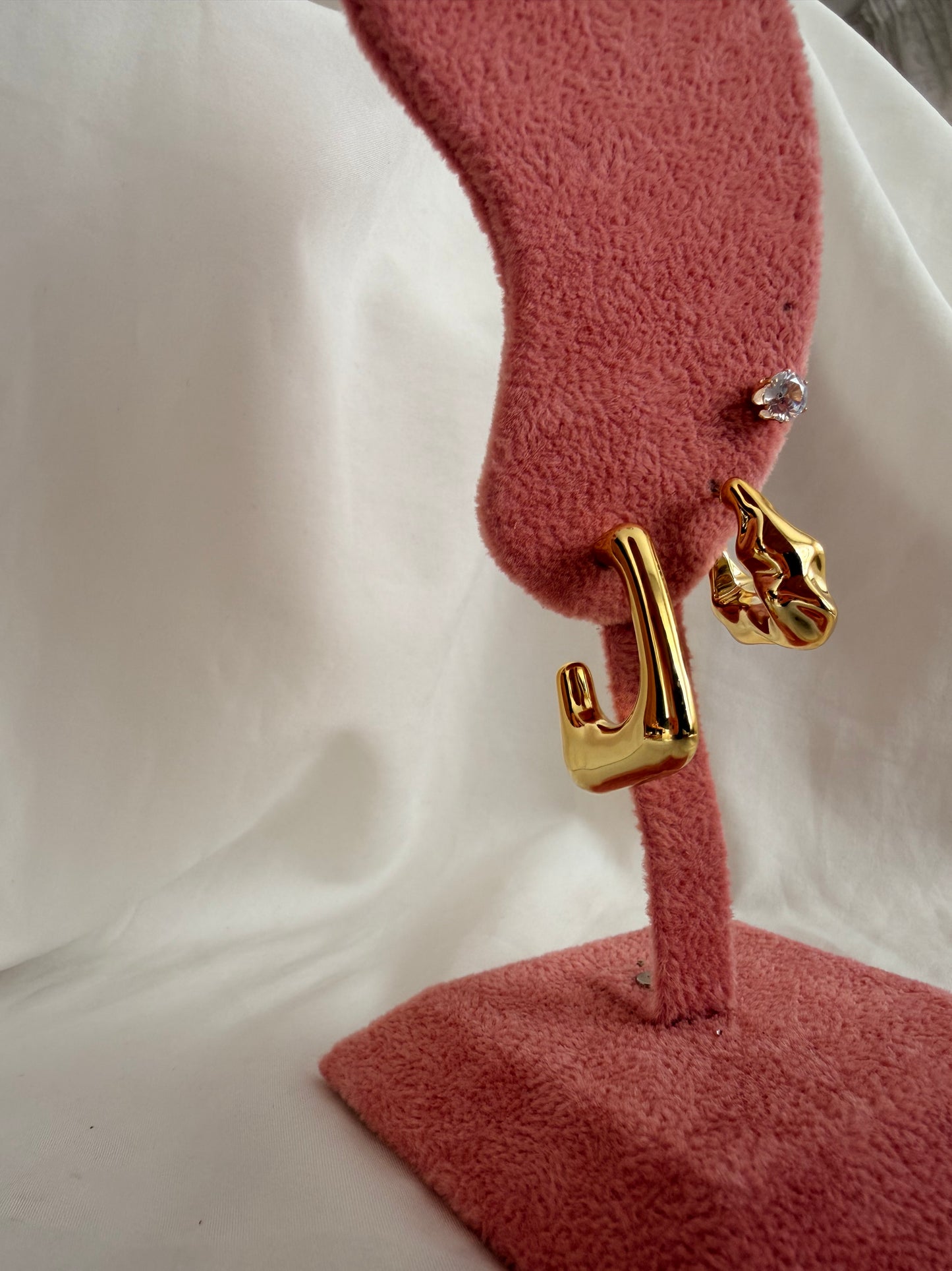 Set orecchini Raffaella in plastica e acciaio inox a lobo in oro e argento