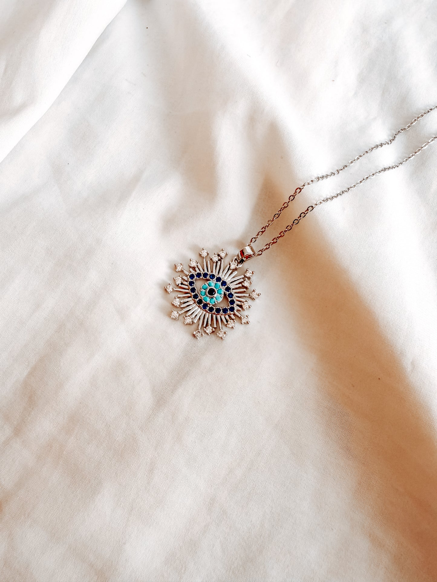 Collana Nellie in acciaio inox colore argento con strass