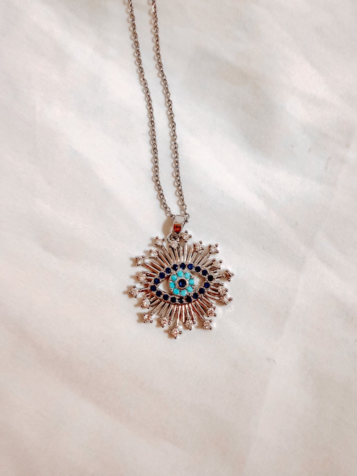 Collana Nellie in acciaio inox colore argento con strass