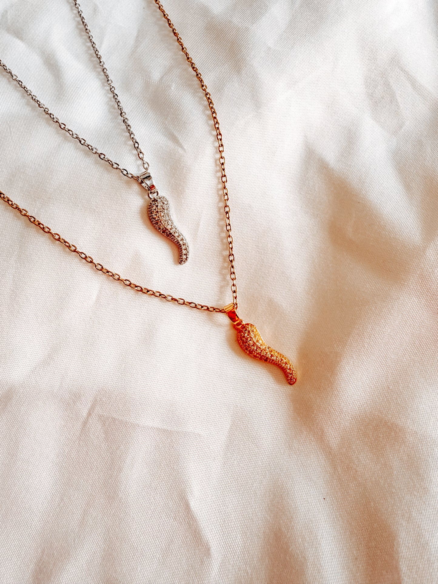 Collana Sofia con brillantini in acciaio inox in oro e argento