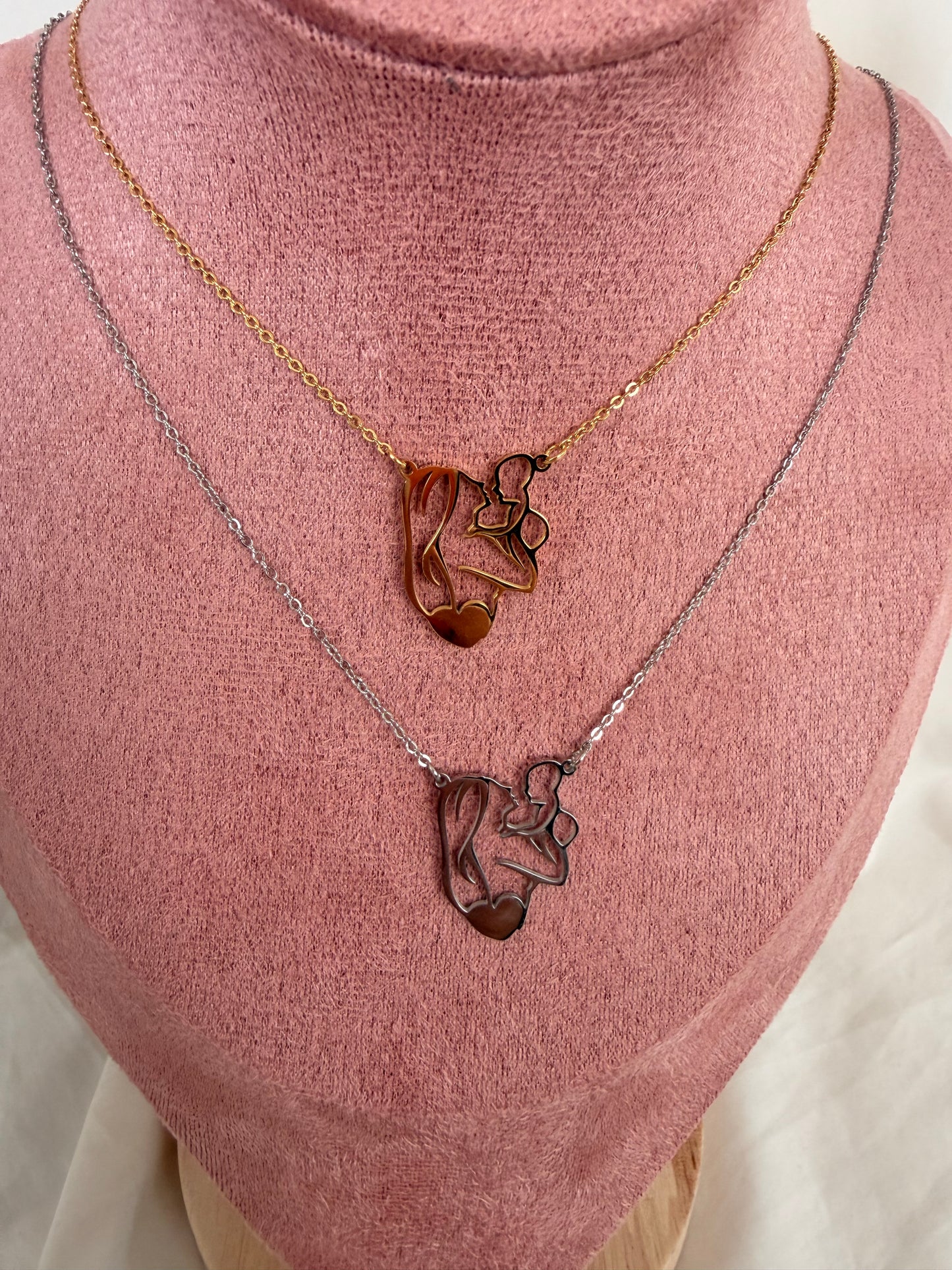 Collana Mummy in acciaio inox, colore oro e argento