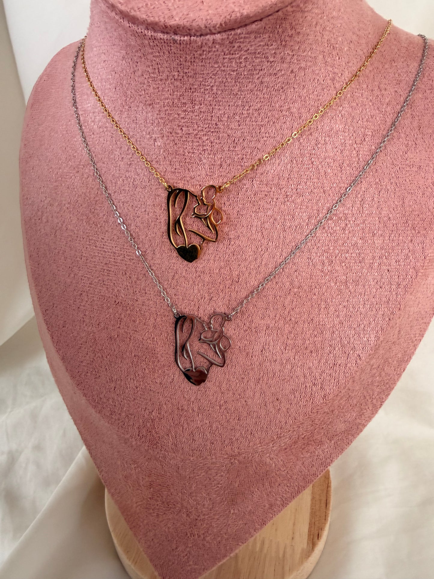 Collana Mummy in acciaio inox, colore oro e argento