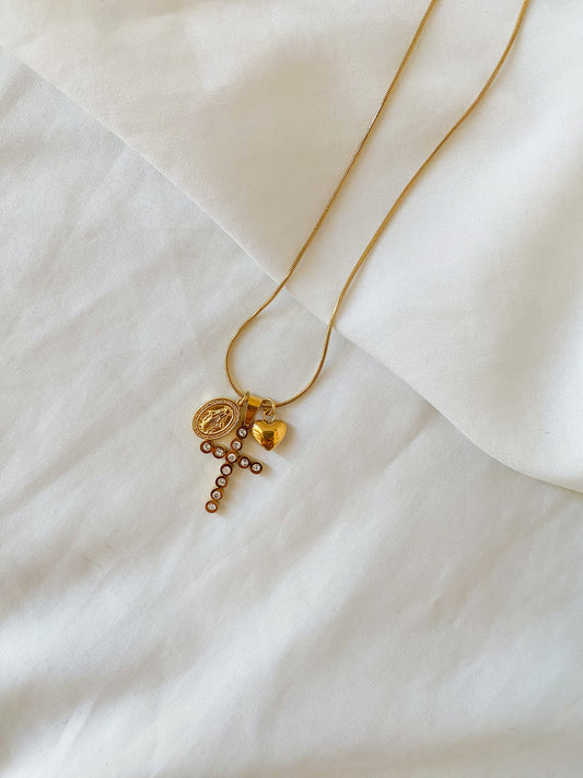 Collana “TERESA SPECIAL” in acciaio inox color oro.