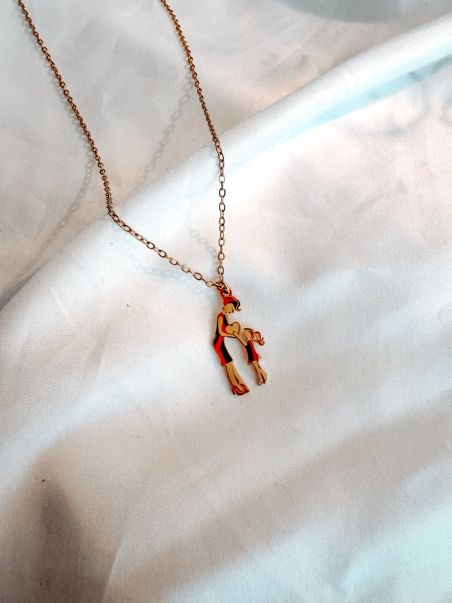 Collana “Mum& Daughter” in acciaio inox disponibile in oro e argento