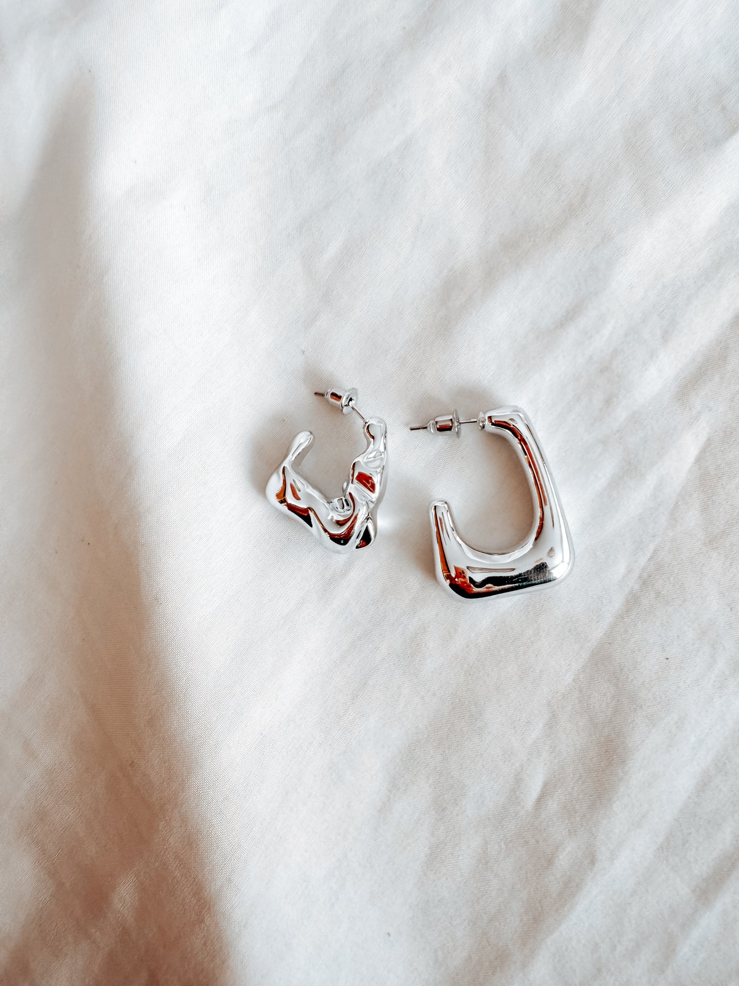 Set orecchini Raffaella in plastica e acciaio inox a lobo in oro e argento