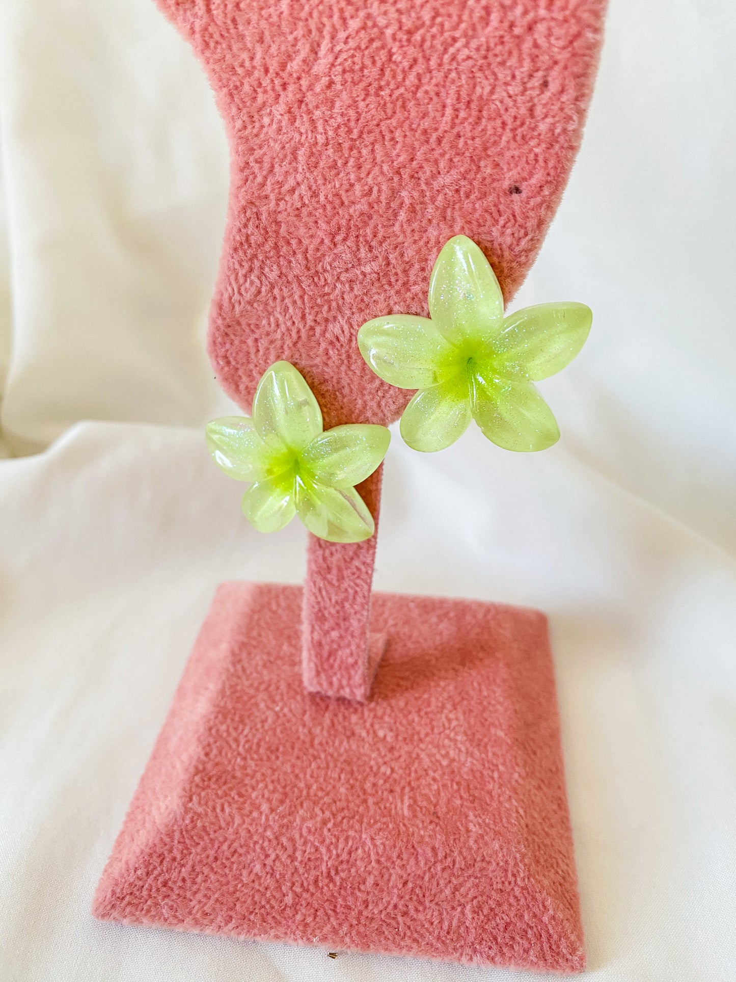 Combo orecchini + pinza fermacapelli “Fleur” colore verde