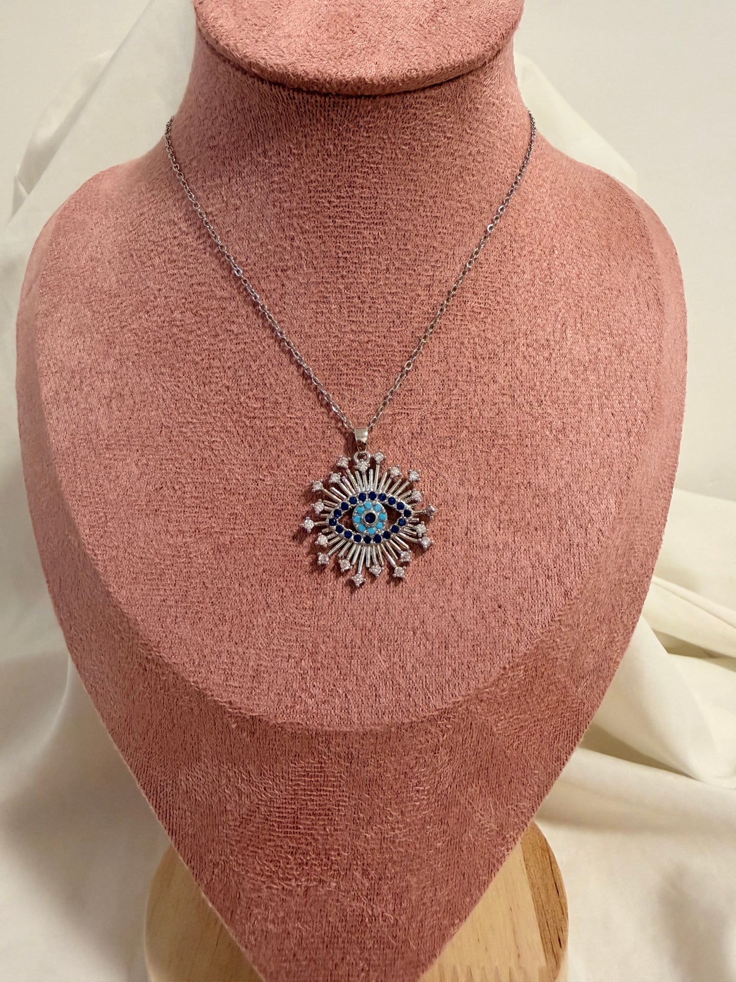 Collana Nellie in acciaio inox colore argento con strass