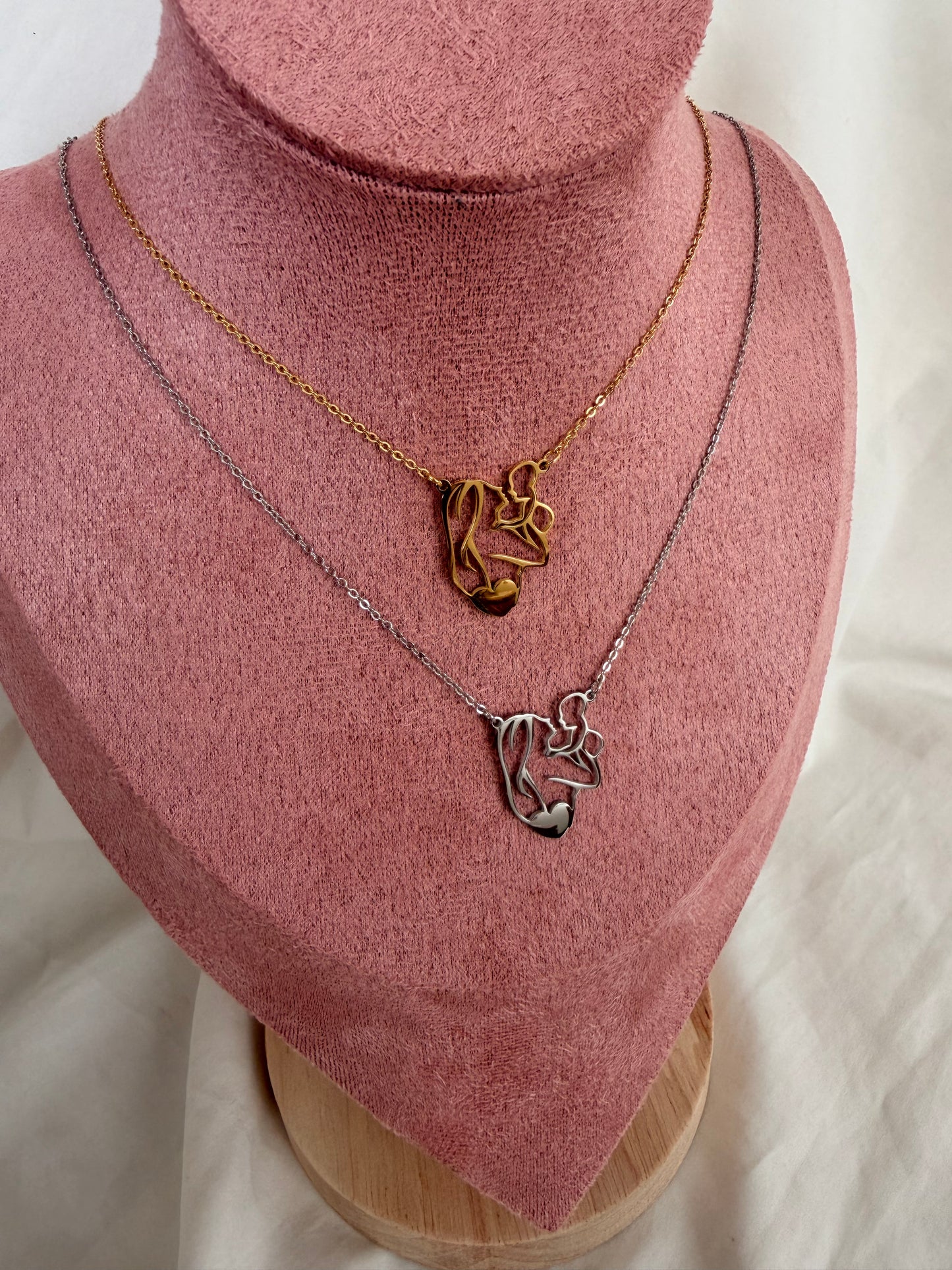 Collana Mummy in acciaio inox, colore oro e argento