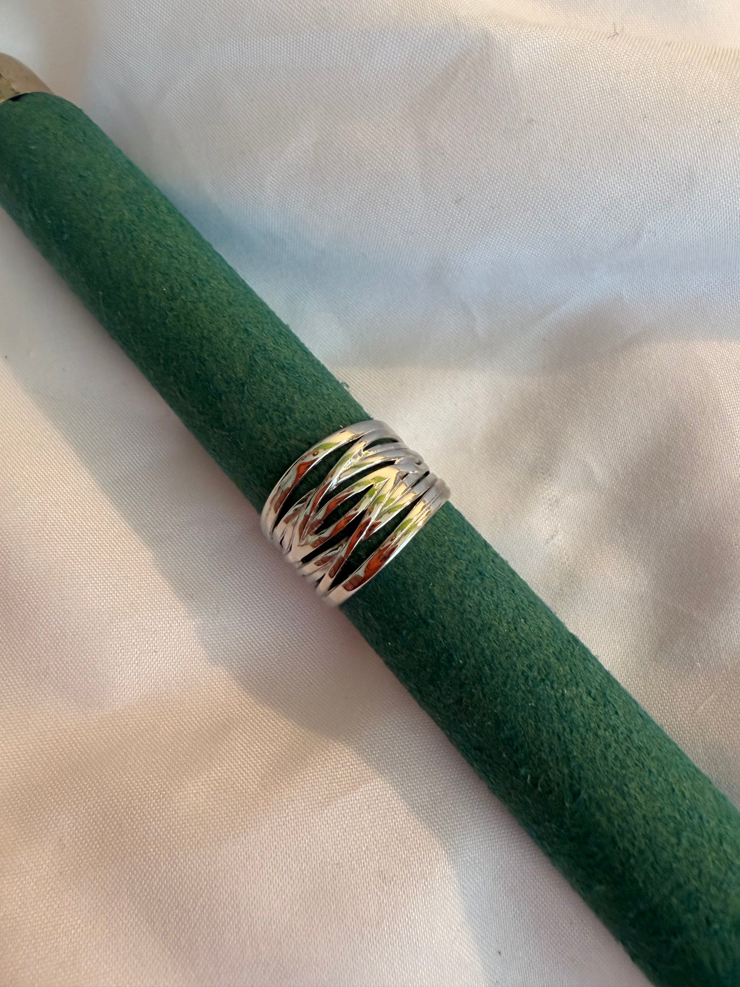 Anello “Berenice 2” in acciaio inox regolabile, color argento e oro