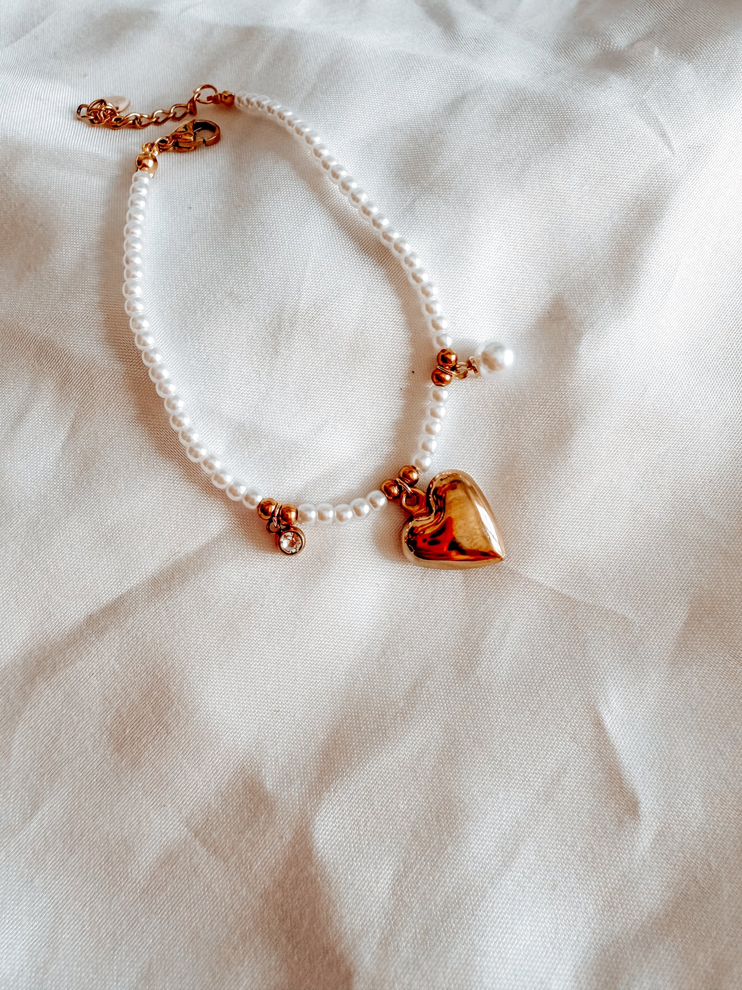 Bracciale Vera in acciaio inox e perline colore oro