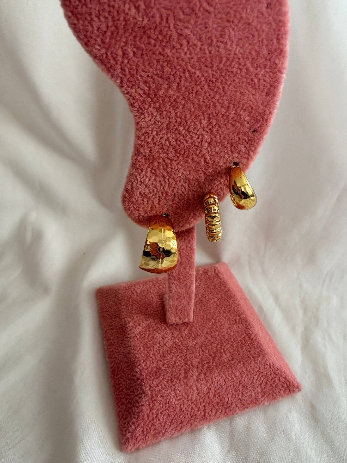 Set orecchini Eugenie in acciaio inox e plastica  a lobo in oro e argento