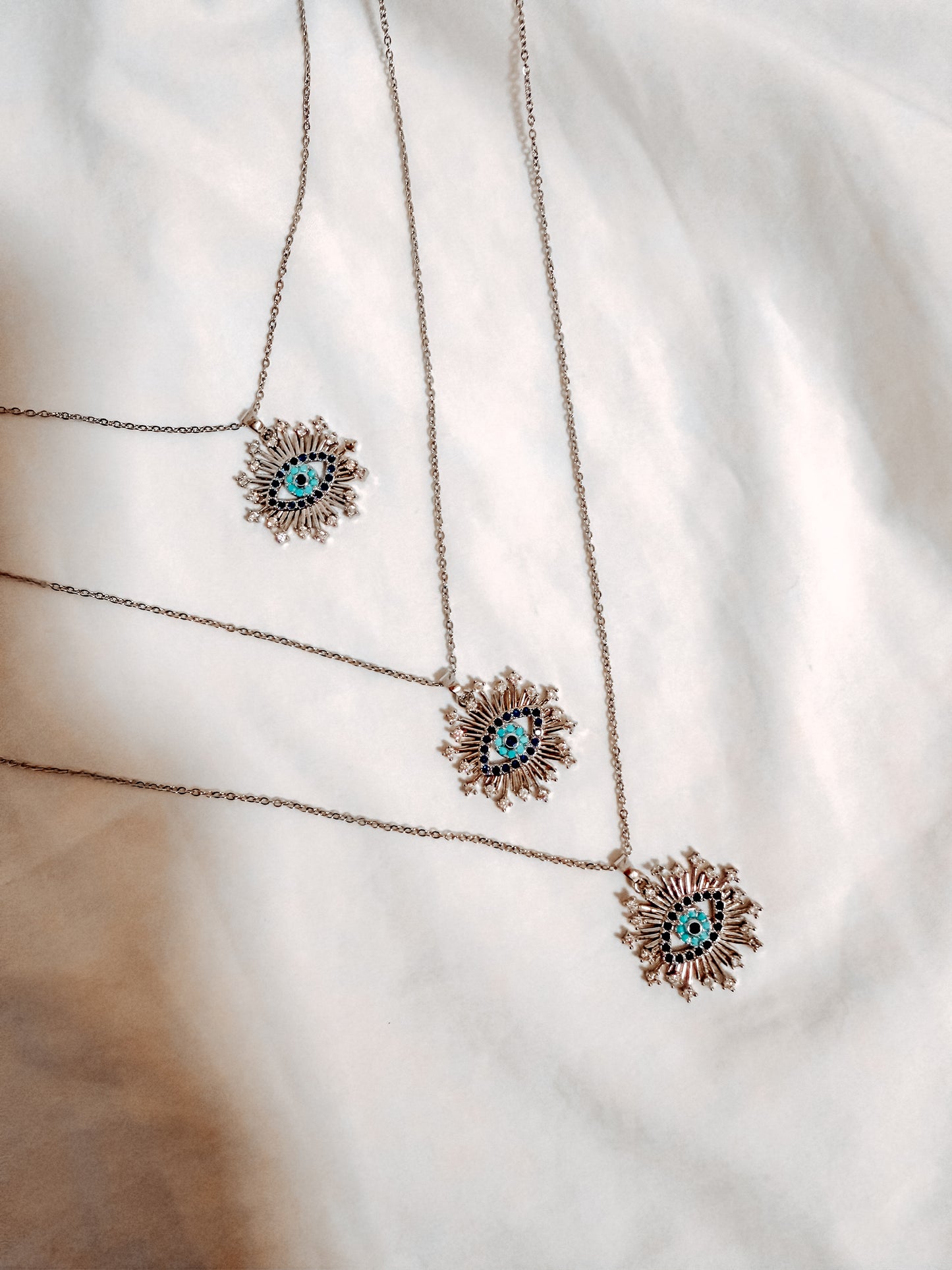 Collana Nellie in acciaio inox colore argento con strass