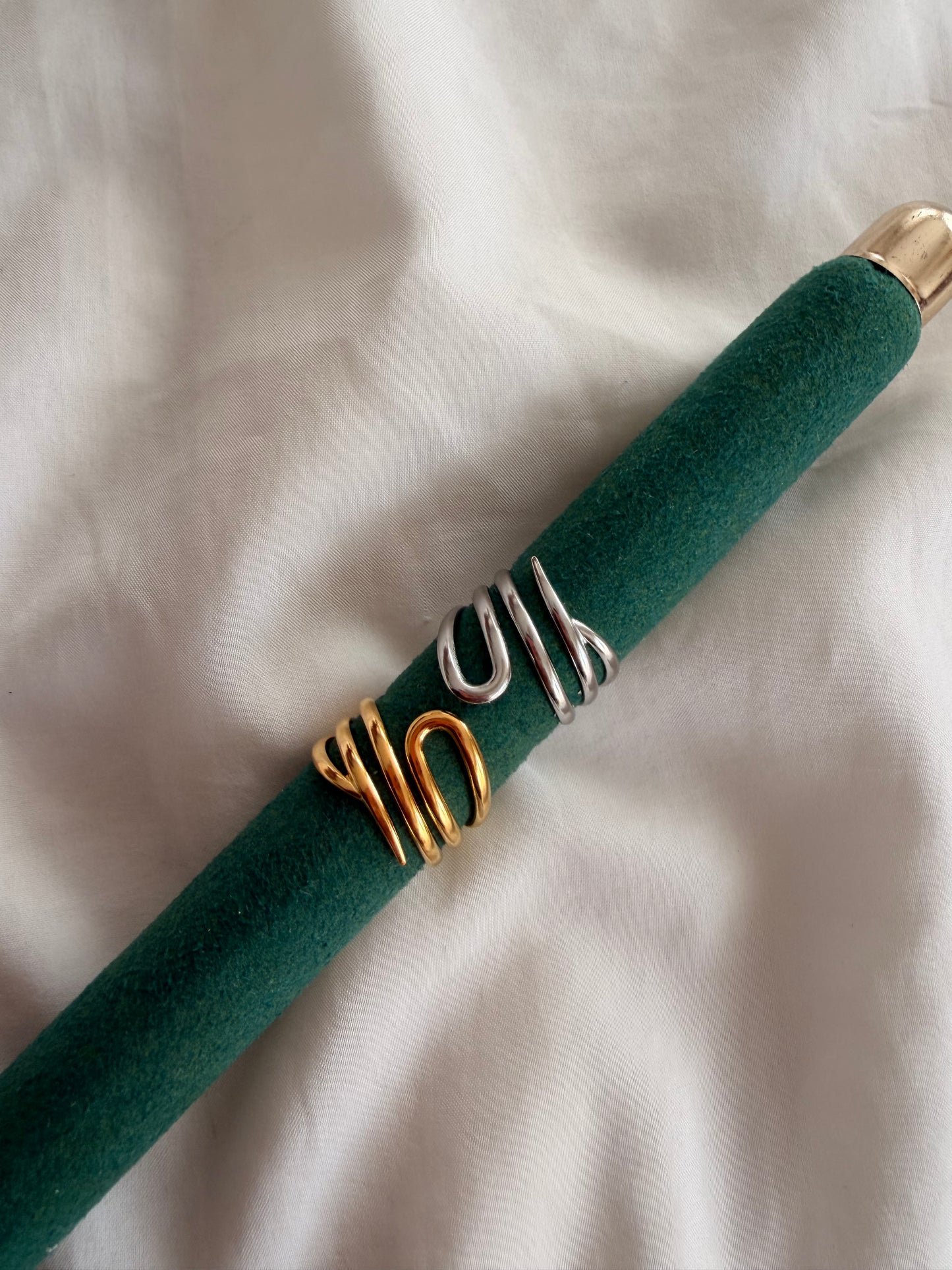 Anello Anita in acciaio inox in oro e argento regolabile