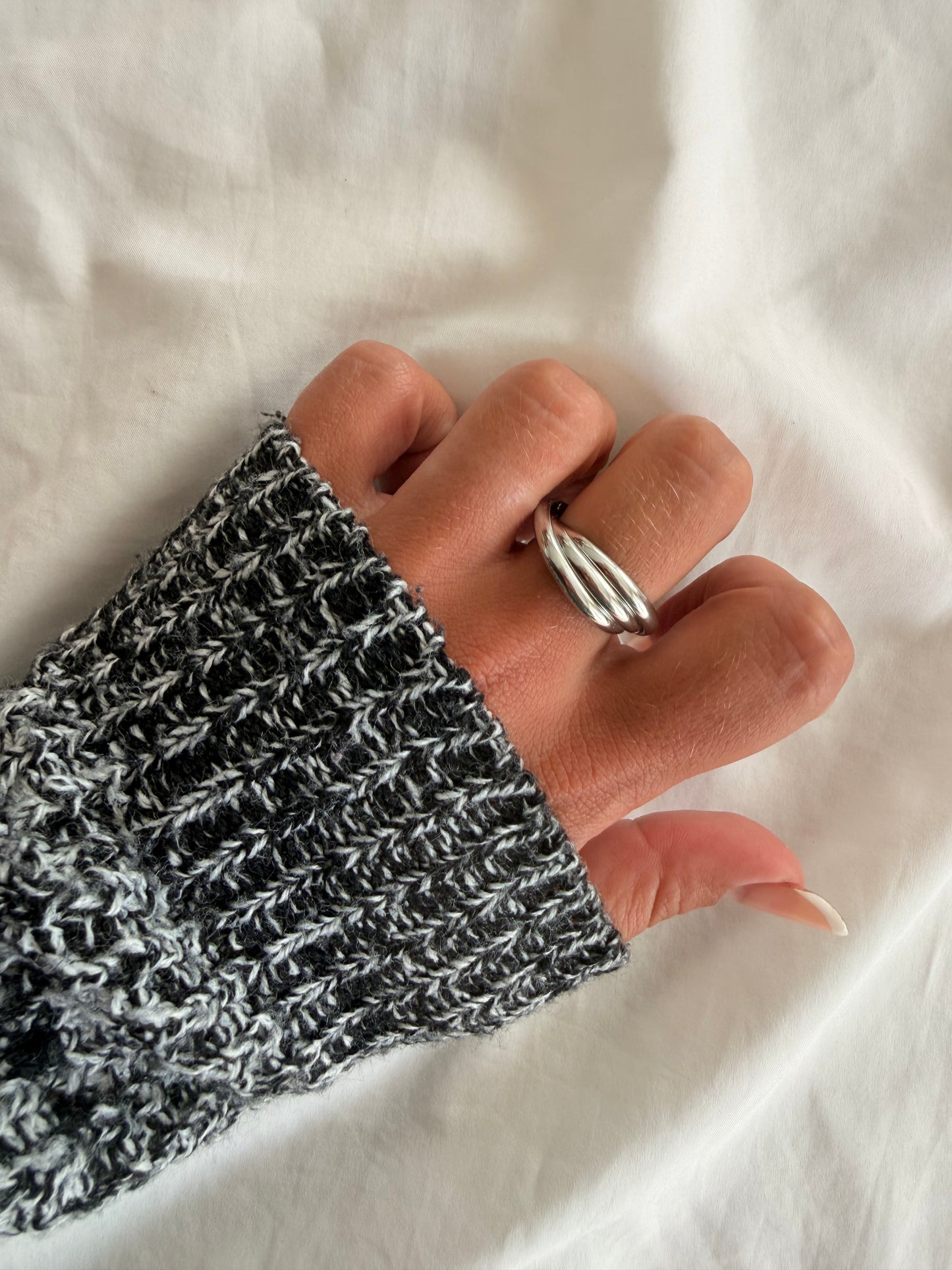 Anello Amelie in acciaio inox, regolabile. Colore oro e argento