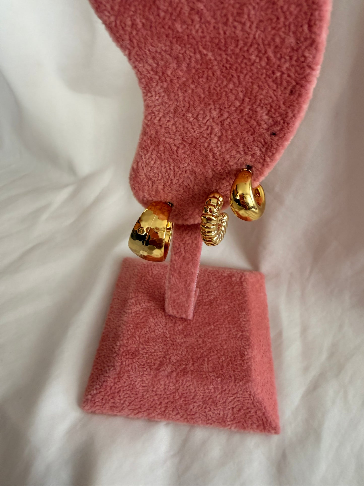 Set orecchini Eugenie in acciaio inox e plastica  a lobo in oro e argento