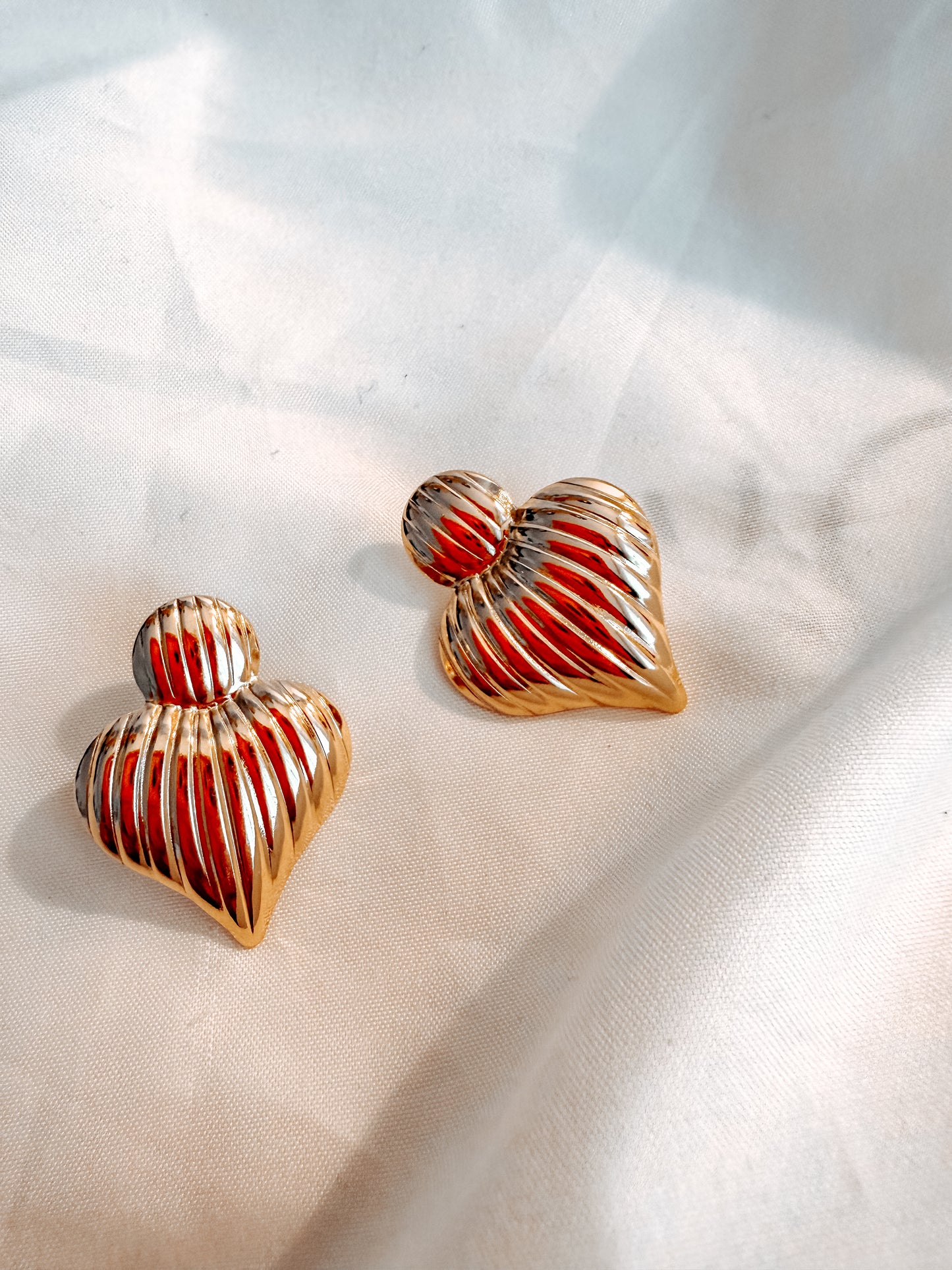 Orecchini “Amelia” in acciaio inox color argento e oro