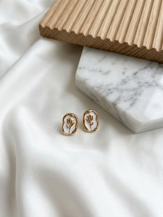 Orecchini modello “Marilyn” in acciaio inox gold