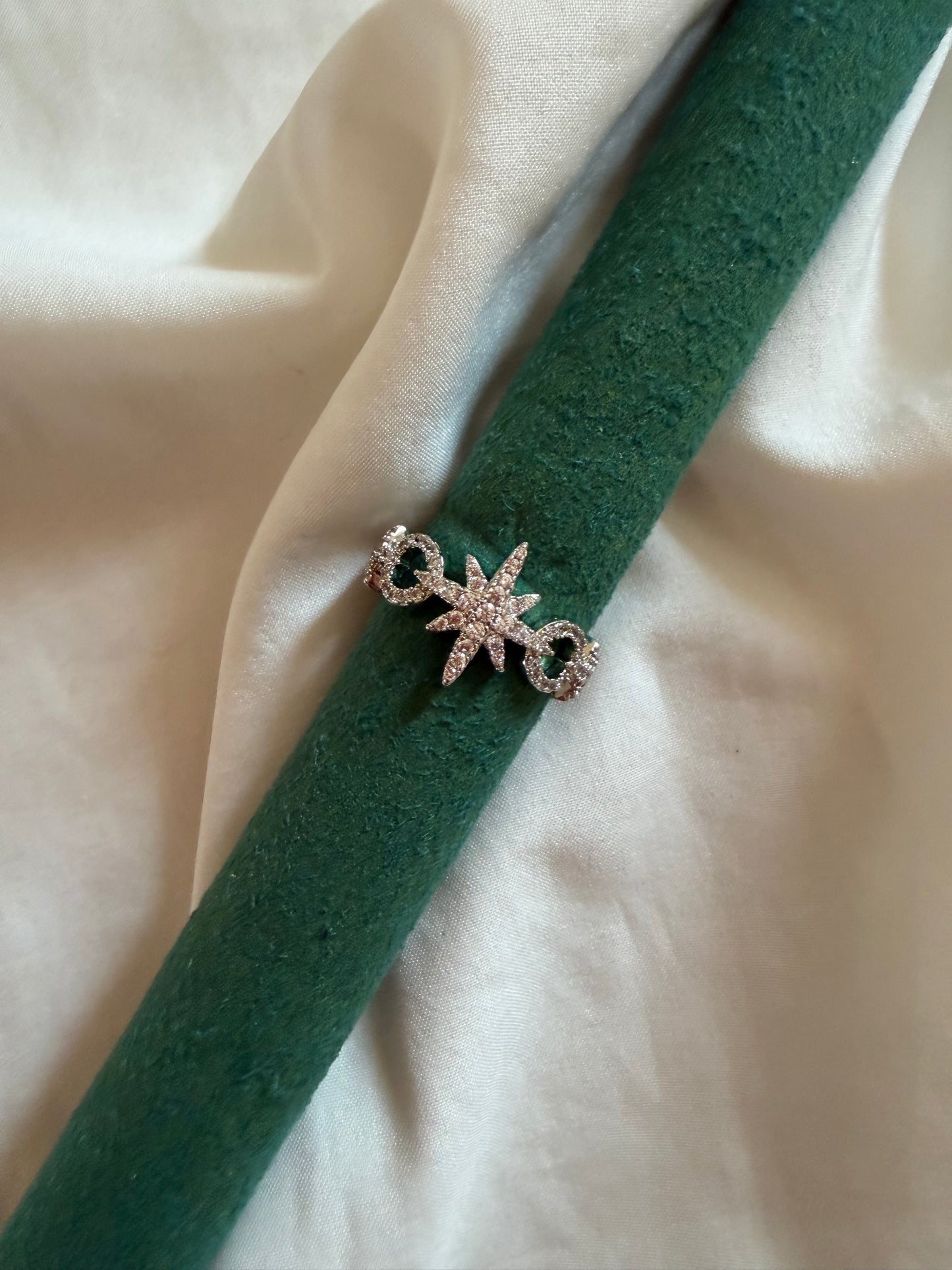 Anello “Caroline” in acciaio inox con brillantini