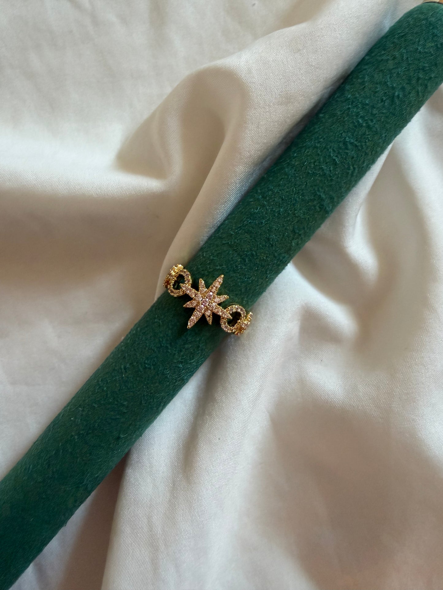 Anello “Caroline” in acciaio inox con brillantini