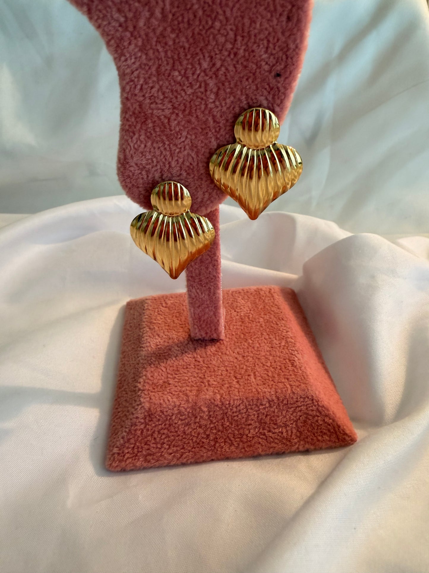 Orecchini “Amelia” in acciaio inox color argento e oro