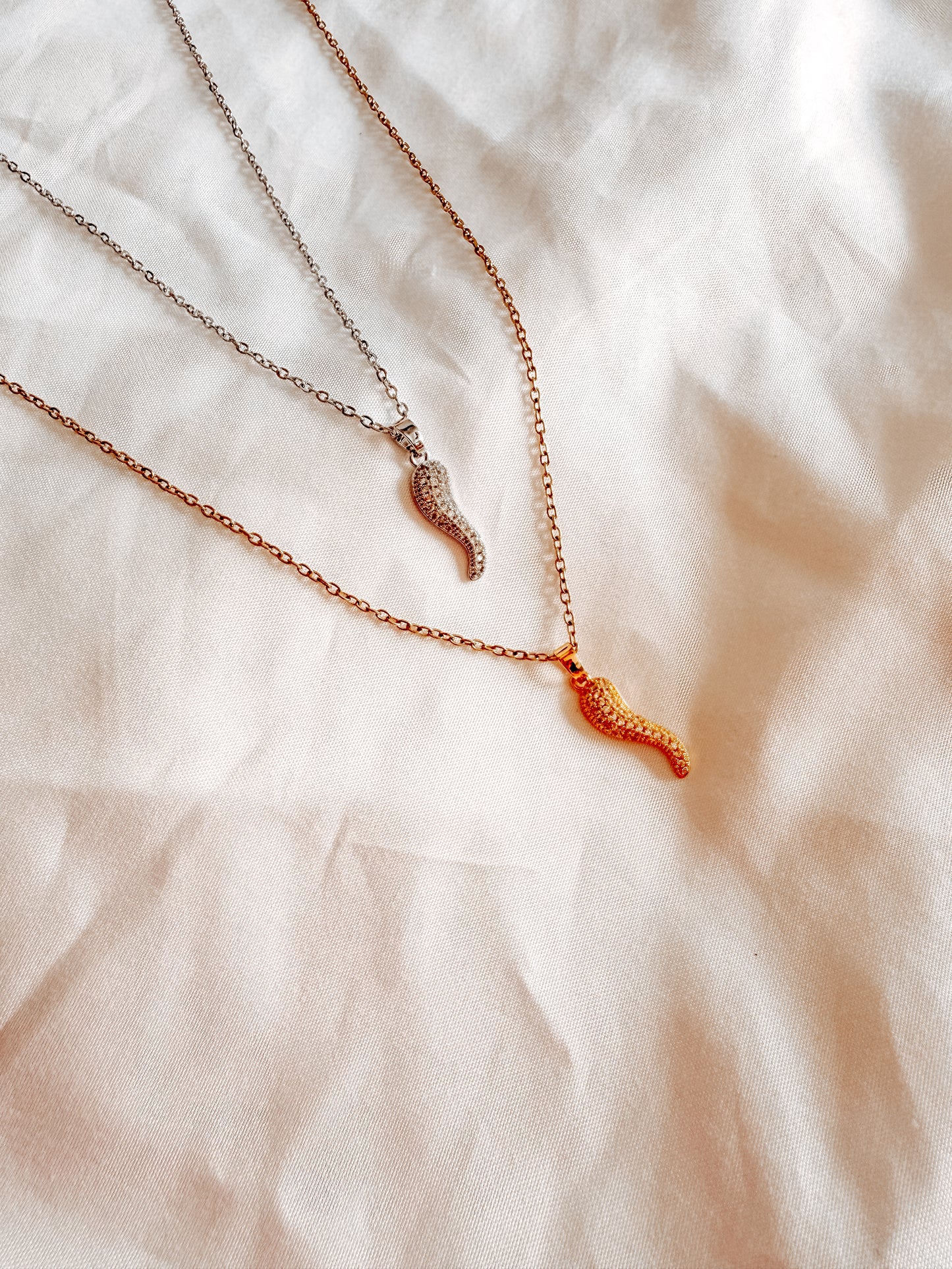 Collana Sofia con brillantini in acciaio inox in oro e argento