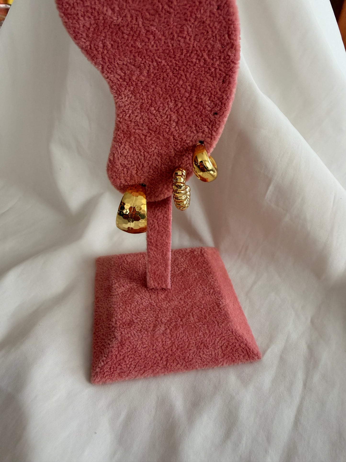 Set orecchini Eugenie in acciaio inox e plastica  a lobo in oro e argento