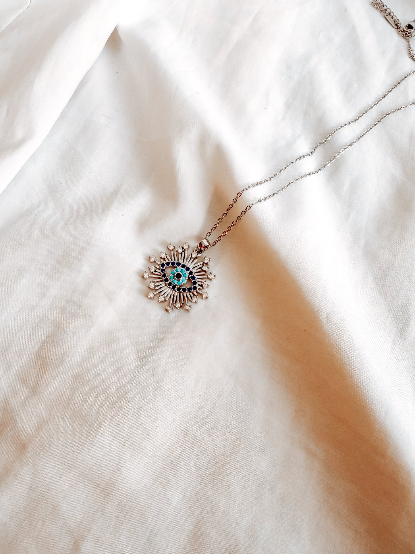 Collana Nellie in acciaio inox colore argento con strass