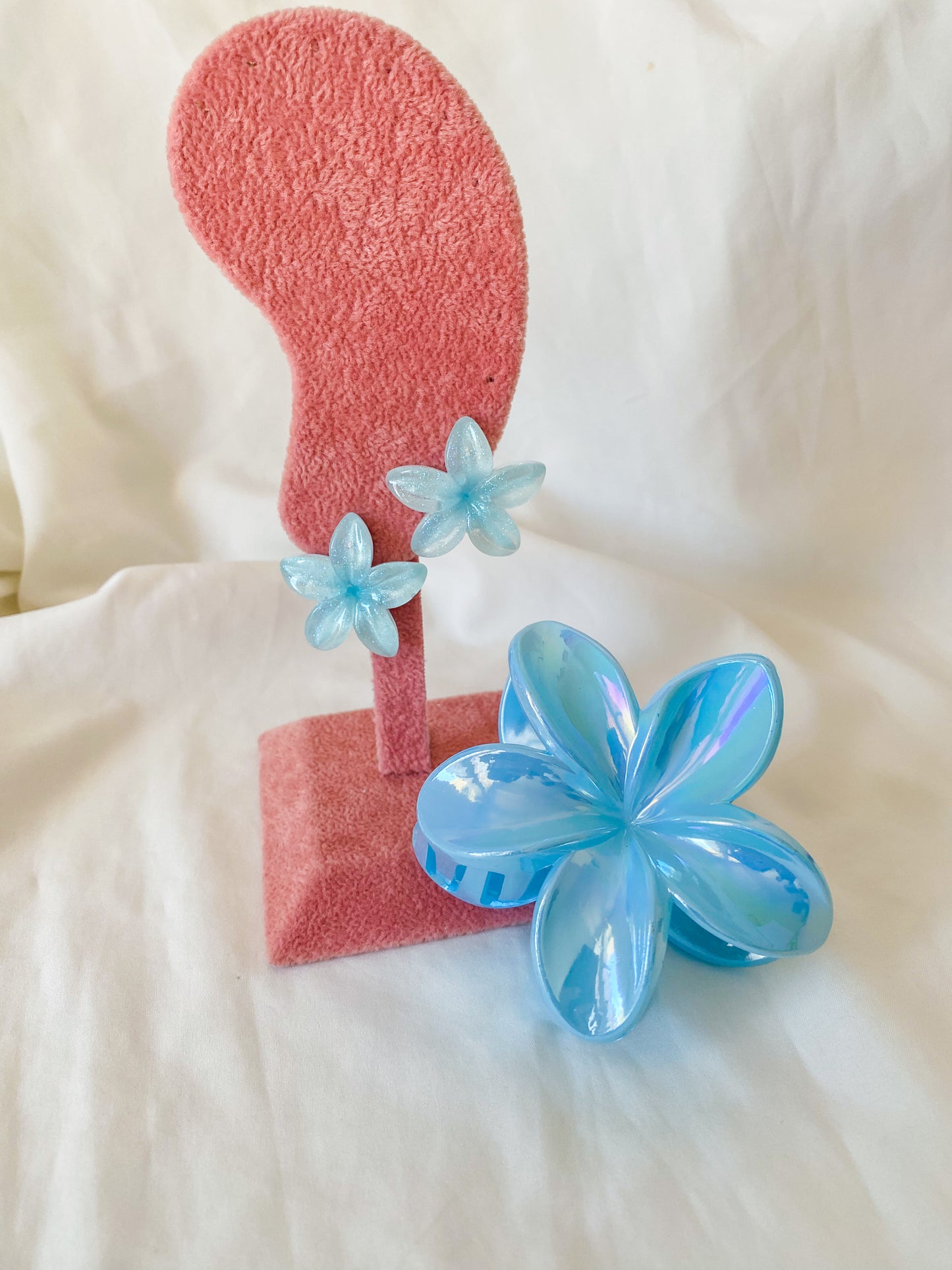 Combo orecchini + pinza fermacapelli “Fleur” colore verde