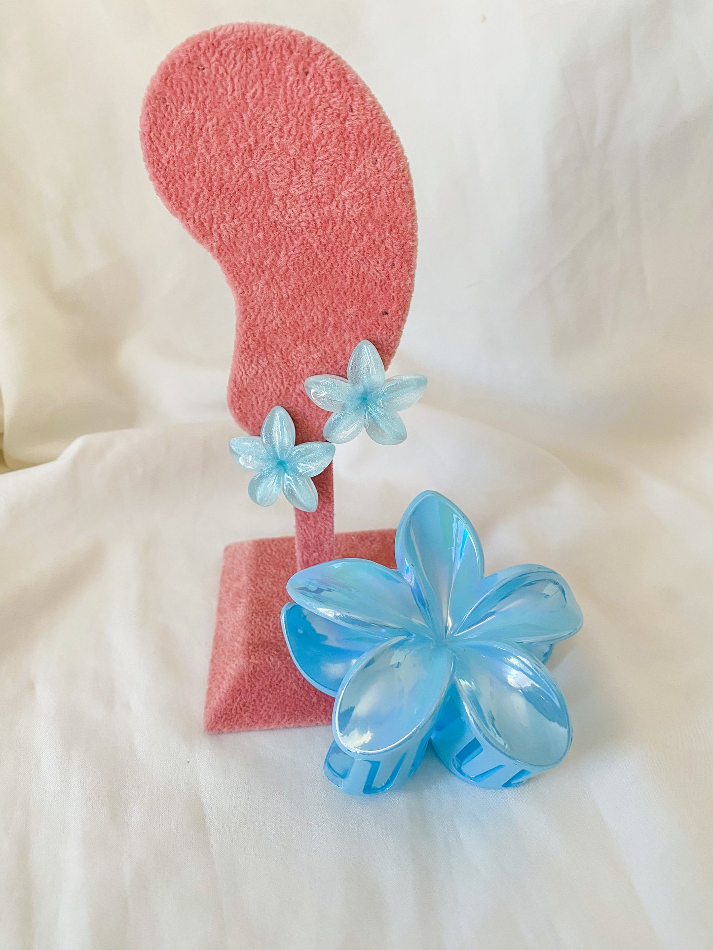 Combo orecchini + pinza fermacapelli “Fleur” colore verde