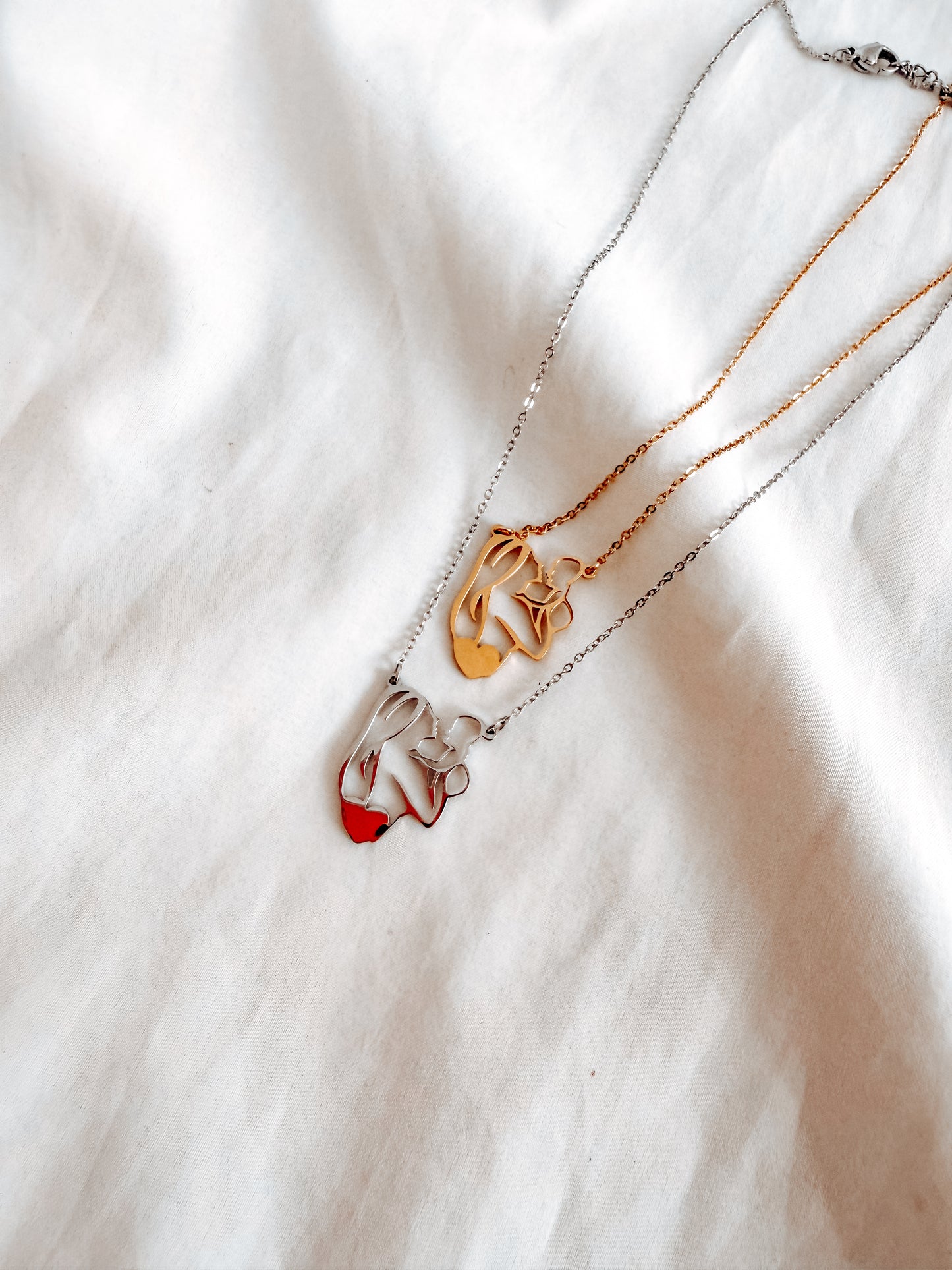 Collana Mummy in acciaio inox, colore oro e argento