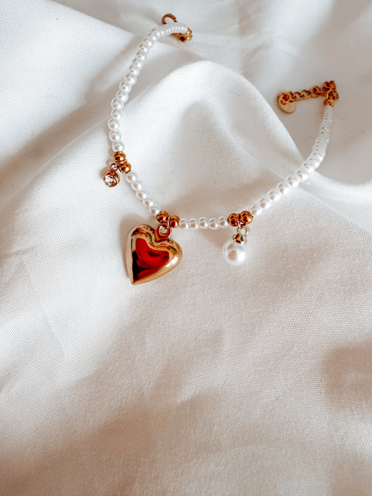 Bracciale Vera in acciaio inox e perline colore oro