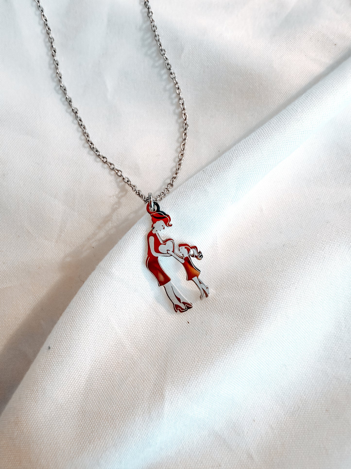 Collana “Mum& Daughter” in acciaio inox disponibile in oro e argento