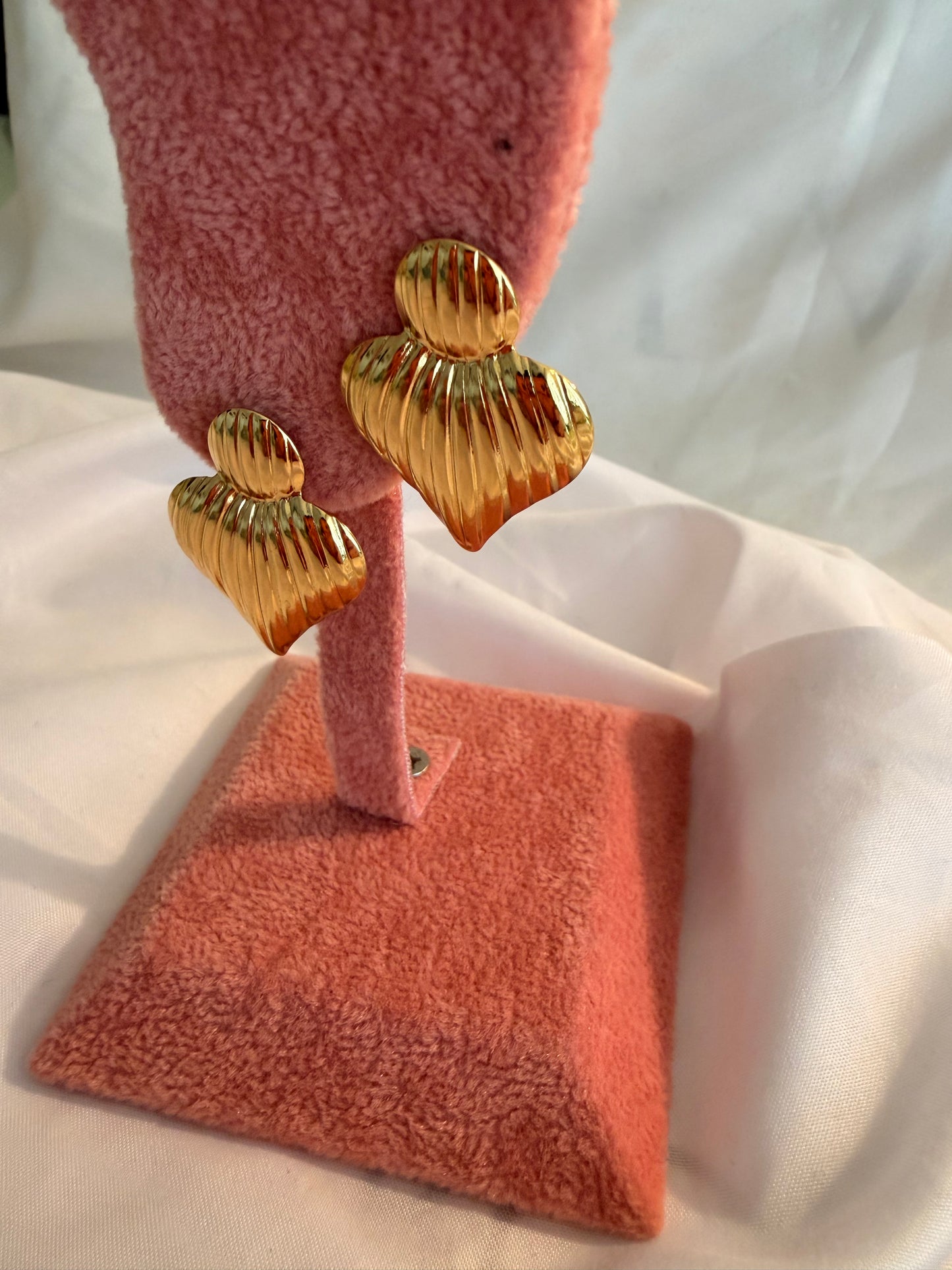 Orecchini “Amelia” in acciaio inox color argento e oro