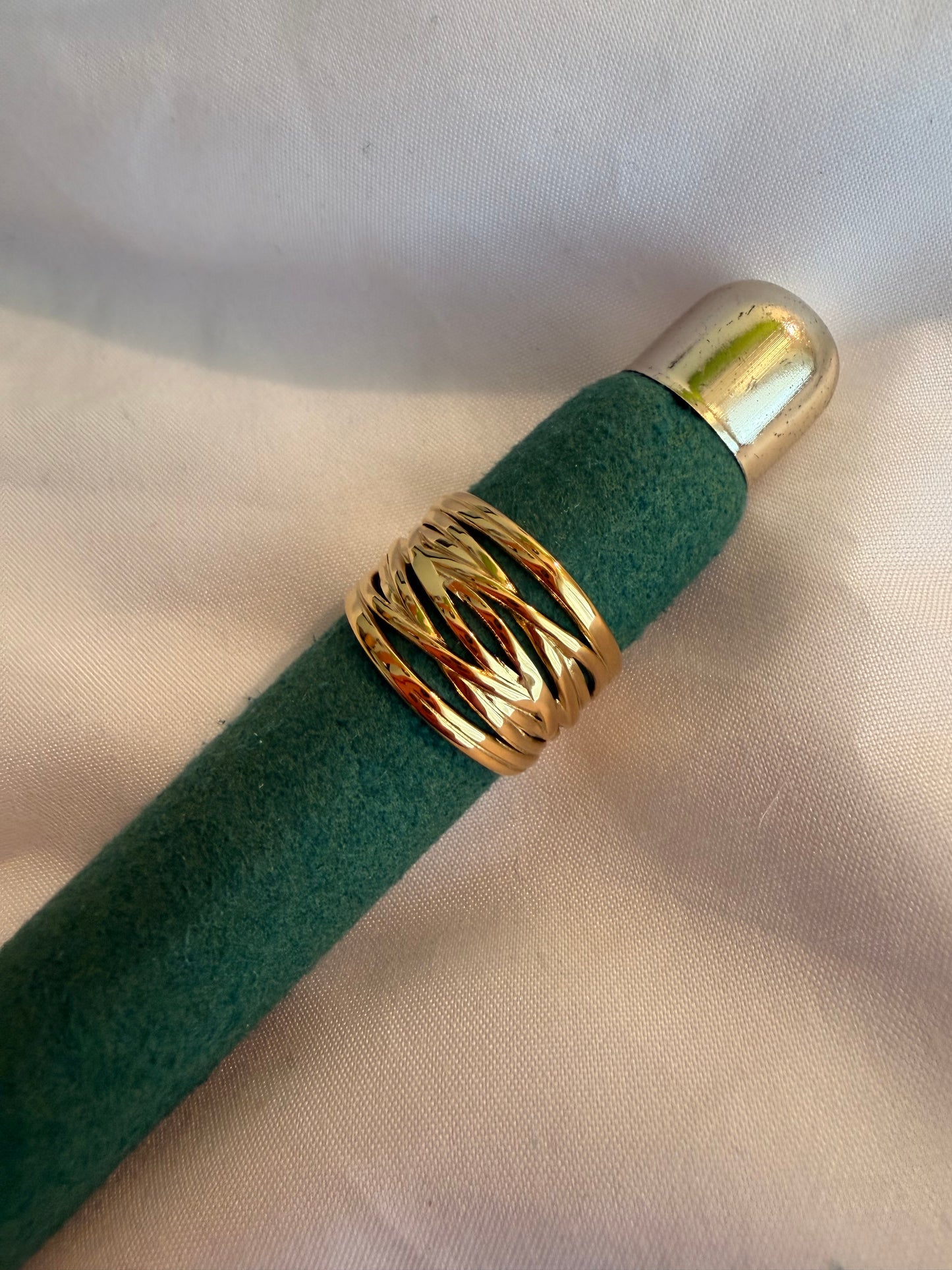 Anello “Berenice 2” in acciaio inox regolabile, color argento e oro