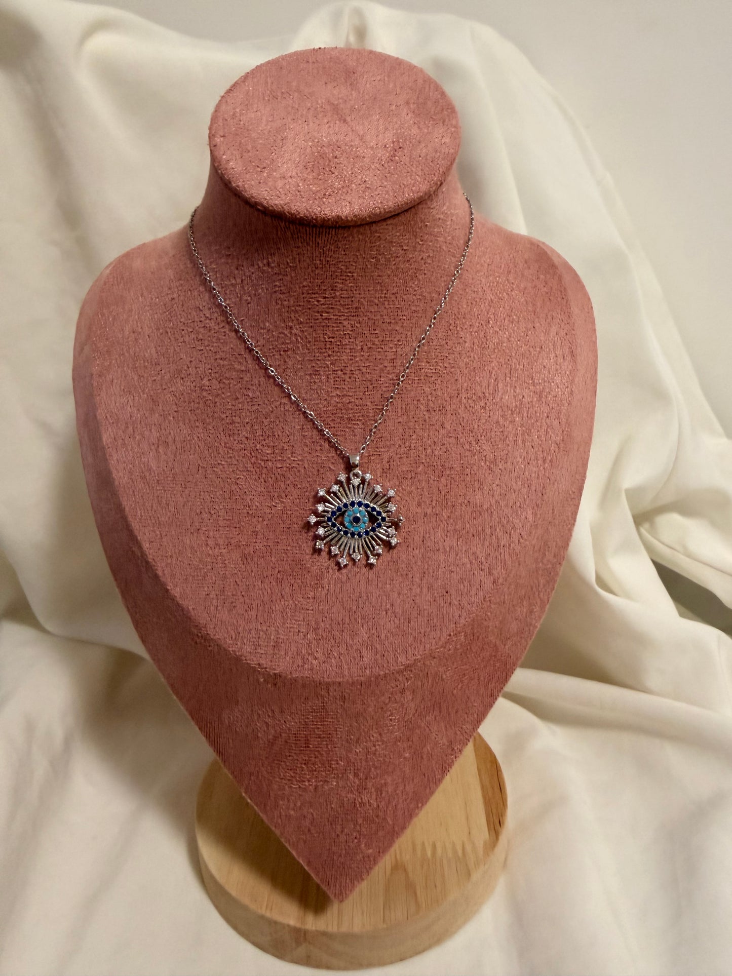 Collana Nellie in acciaio inox colore argento con strass