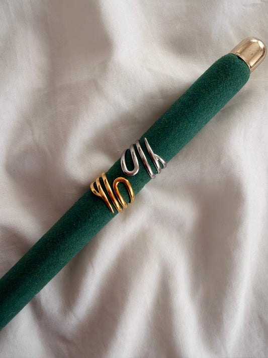 Anello Anita in acciaio inox in oro e argento regolabile