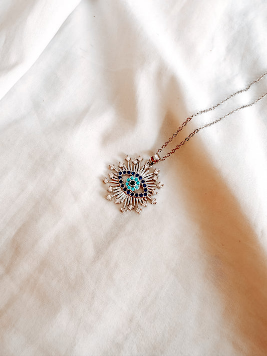 Collana Nellie in acciaio inox colore argento con strass