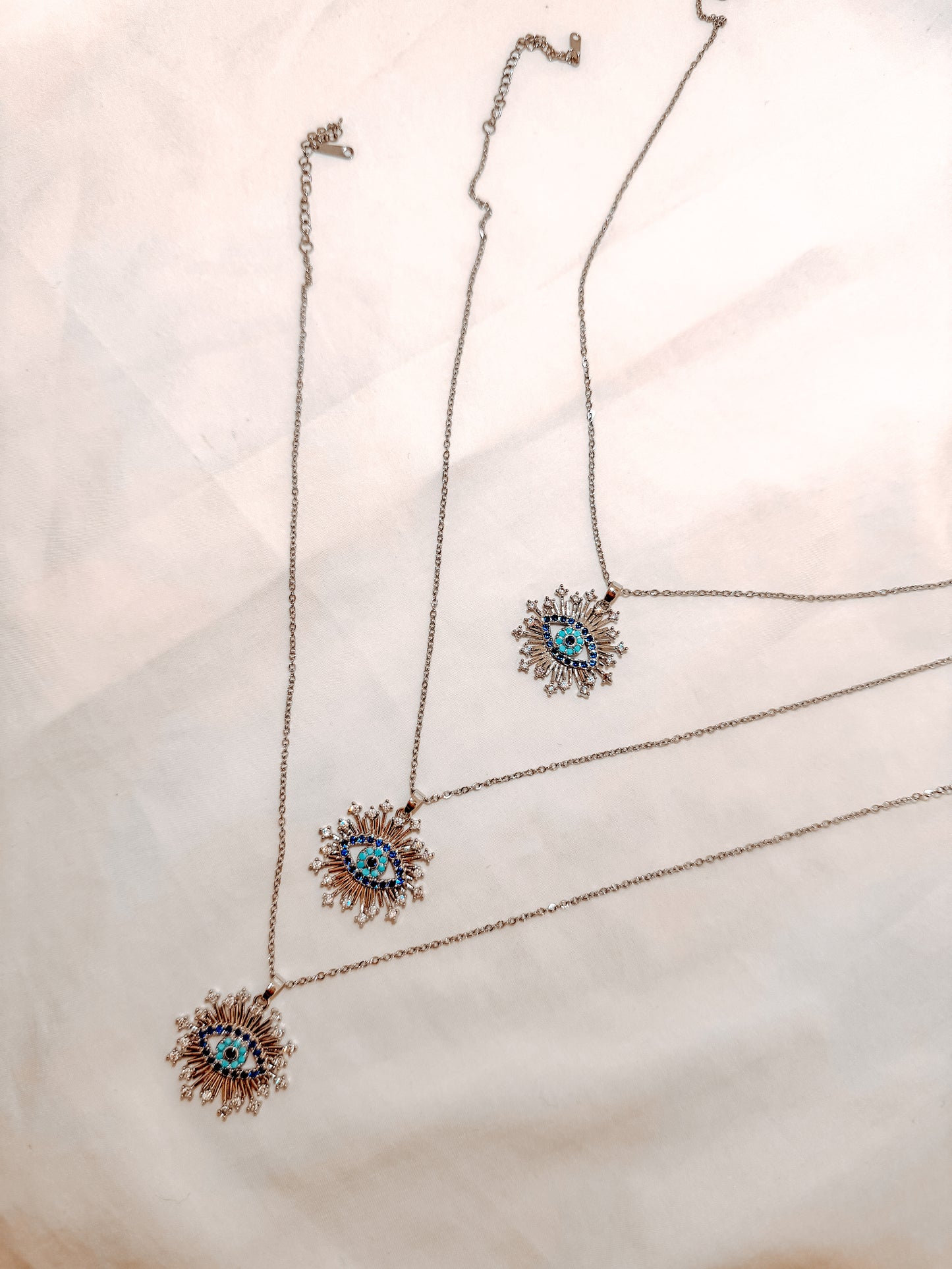 Collana Nellie in acciaio inox colore argento con strass