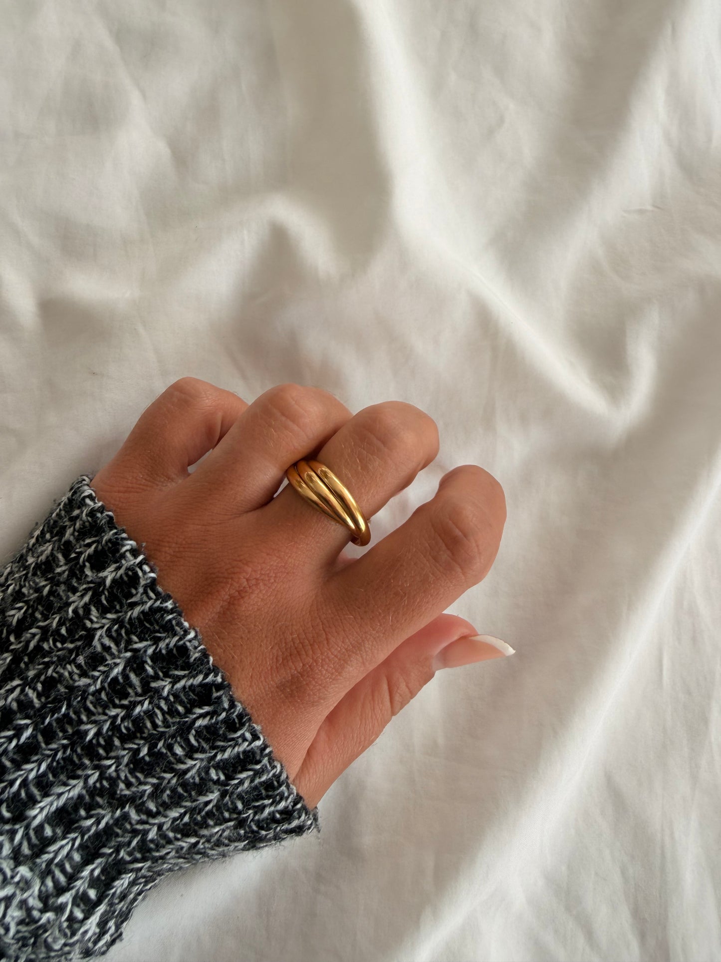 Anello Amelie in acciaio inox, regolabile. Colore oro e argento