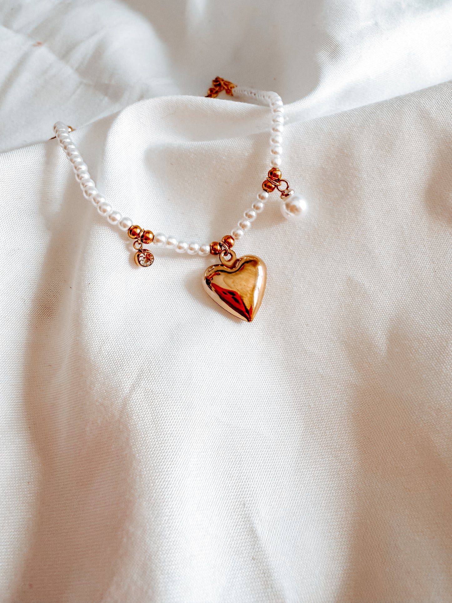 Bracciale Vera in acciaio inox e perline colore oro