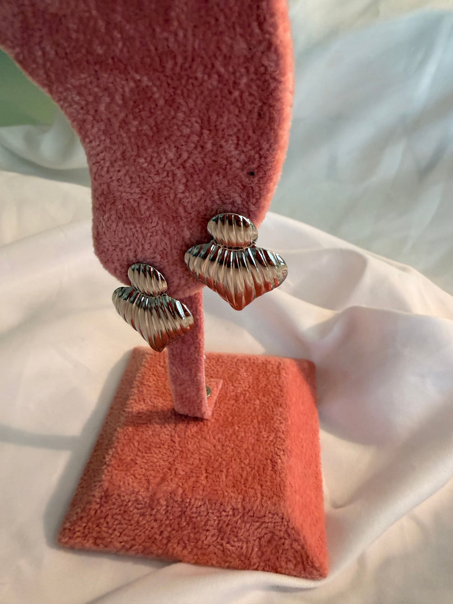 Orecchini “Amelia” in acciaio inox color argento e oro