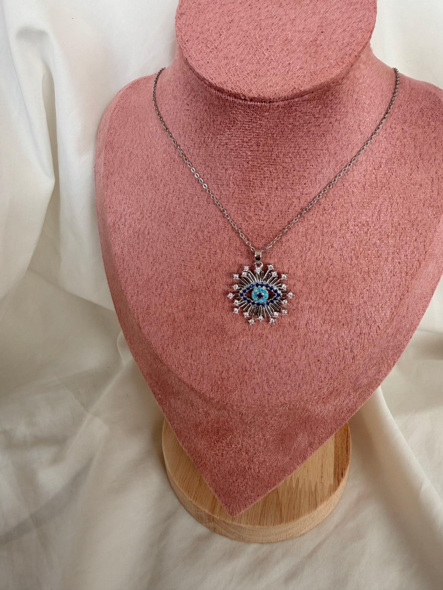 Collana Nellie in acciaio inox colore argento con strass