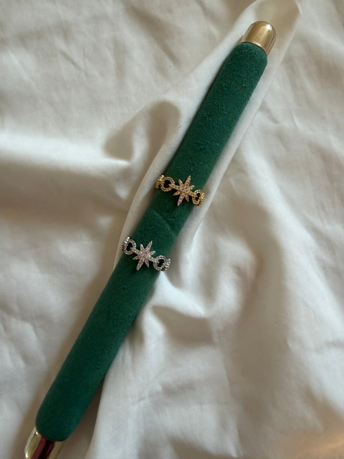 Anello “Caroline” in acciaio inox con brillantini